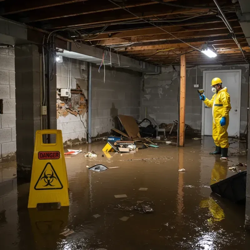 Flooded Basement Electrical Hazard in Lauderdale-by-the-Sea, FL Property